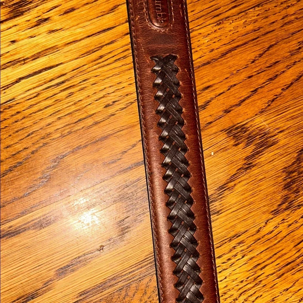 Columbia Rich Brown Leather Belt with leather braided accents